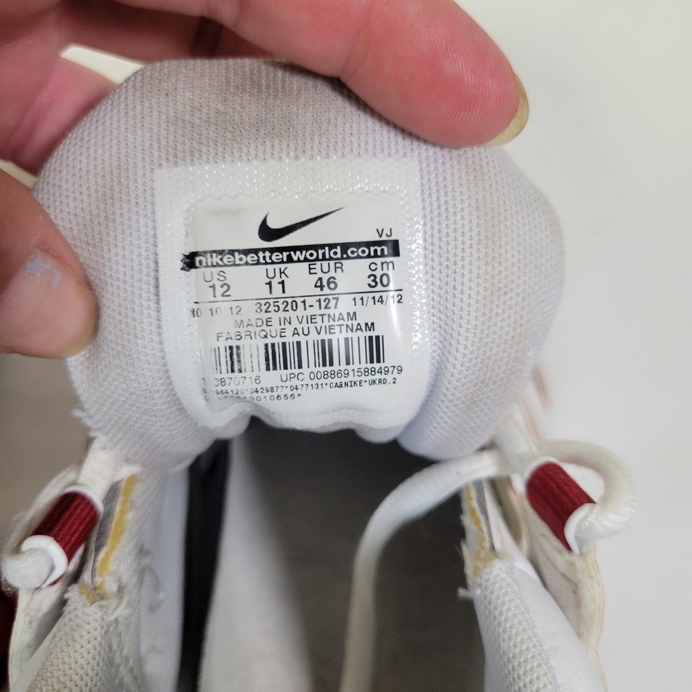 Nike Shox NZ White Varsity Red Metallic Silver Mens 12 Running Shoes 325201-127 - Picture 8 of 8